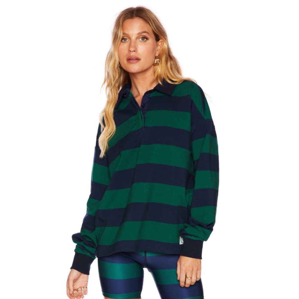 Beach Riot Striped Polo Shirt